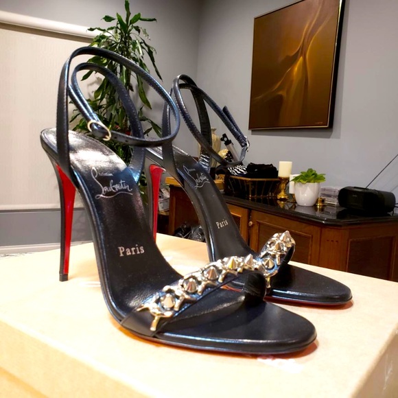 Christian Louboutin Shoes - NEW Christian Louboutin Loubigirl Spike Chain Ankle Strap Sandal size 39